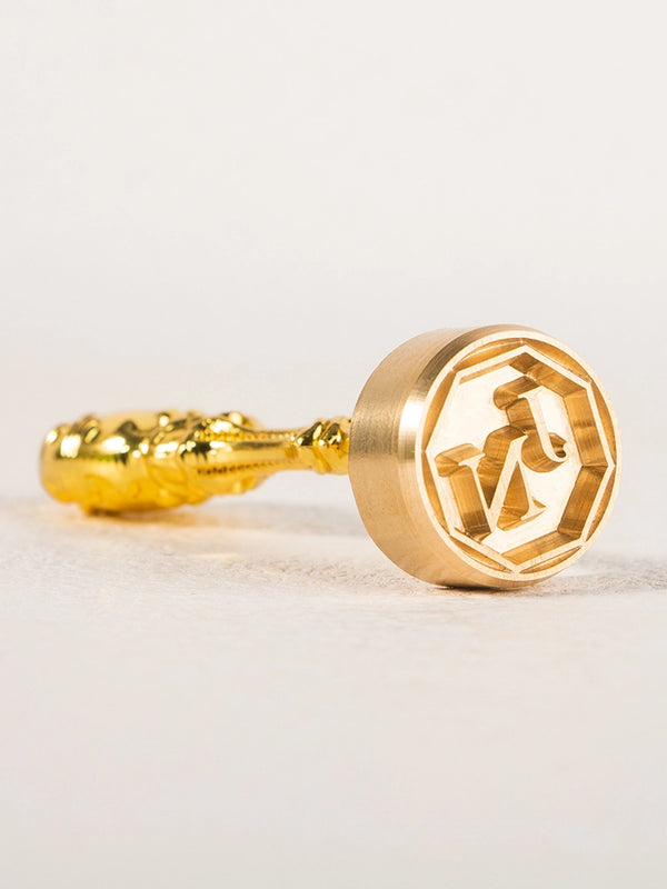 Stamtechs Classique Monogram Gold Handle Pottery Stamp