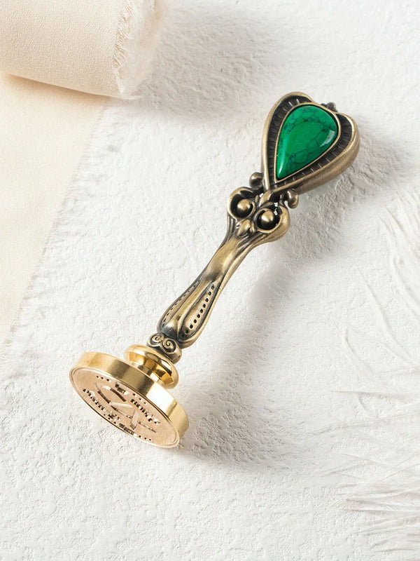 Stamtechs Vintage Alloy Cat Eye Scepter Handle Wax Seal Stamp